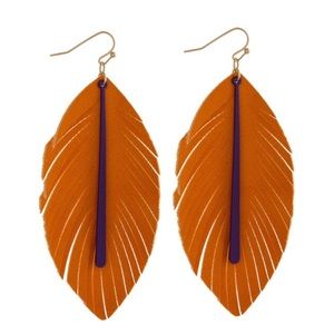 Feather earrings - Clemson fans